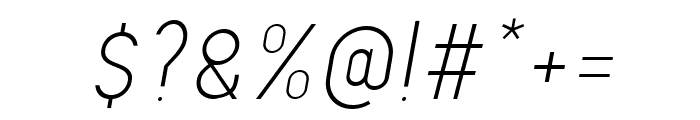 Metroland Thin Italic Font OTHER CHARS
