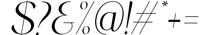 MidlandLuxuryItalic-Light Font OTHER CHARS