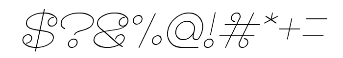 Modern Aristocrat Italic Font OTHER CHARS