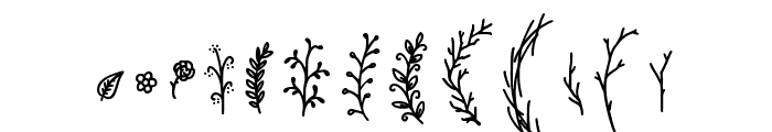 Modern Leaves Doodle Font LOWERCASE
