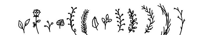 Modern Leaves Doodle Font LOWERCASE