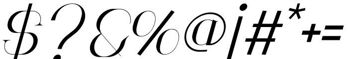 Monodic Italic Font OTHER CHARS