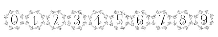 Monogram Leaves Wreath Font OTHER CHARS