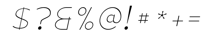 Montenna Thin Italic Font OTHER CHARS