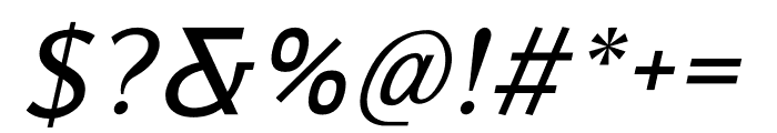Mulheim Italic Font OTHER CHARS