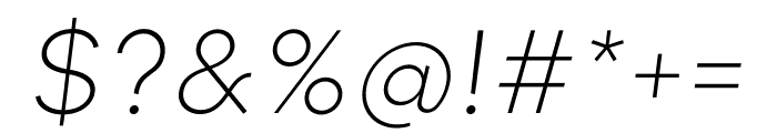 Munika Light Italic Font OTHER CHARS