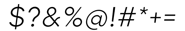 Munika Semilight Italic Font OTHER CHARS
