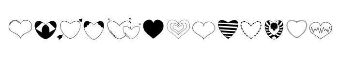 My Heart Dingbats Font UPPERCASE