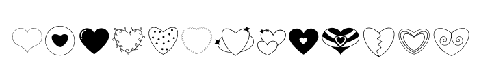 My Heart Dingbats Font LOWERCASE