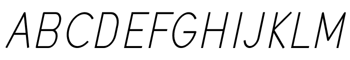 NEOGEO CONDENSED THIN ITALIC Font UPPERCASE