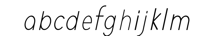 NEOGEO CONDENSED THIN ITALIC Font LOWERCASE