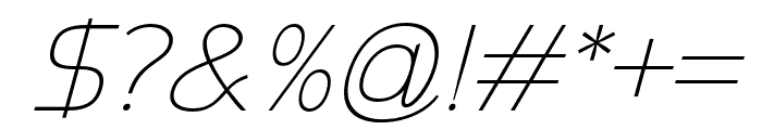 Namata-LightItalic Font OTHER CHARS