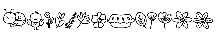 Nature doodle Font UPPERCASE