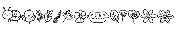 Nature doodle Font LOWERCASE