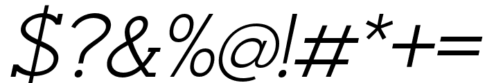 NayanikaSlab-LightItalic Font OTHER CHARS