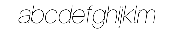 Neuvetica Thin Italic Font LOWERCASE