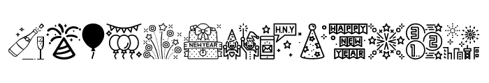 New Year Dingbat Regular Font UPPERCASE