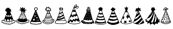 New Year Party Hat Font LOWERCASE