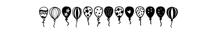New year balloons Font LOWERCASE