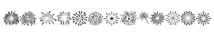 New year firework Font LOWERCASE