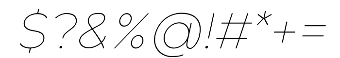 Nila Thin Italic Font OTHER CHARS