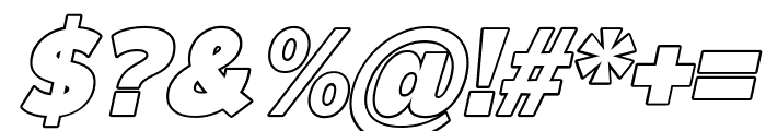 Normaliq Black Italic Outline Font OTHER CHARS