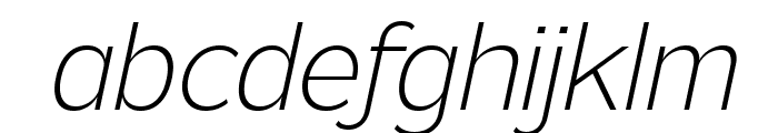 Normaliq ExtraLight Italic Font LOWERCASE