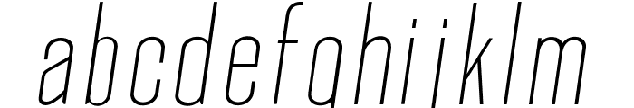 Okana Thin Oblique Font LOWERCASE