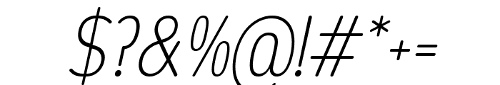 Opun Mai ExtraLight Condensed Italic Font OTHER CHARS