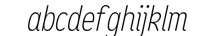 Opun Mai ExtraLight Condensed Italic Font LOWERCASE