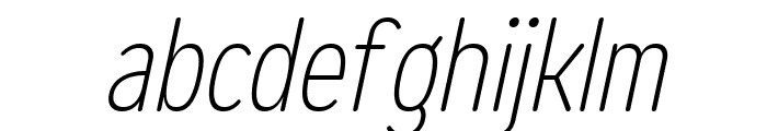 Opun Mai ExtraLight Condensed Oblique Font LOWERCASE