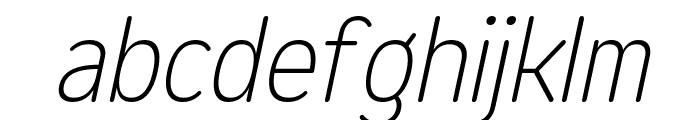 Opun Mai ExtraLight SemiCondensed Oblique Font LOWERCASE