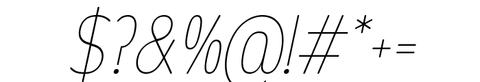 Opun Mai Thin Condensed Italic Font OTHER CHARS