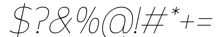 Opun Mai Thin Italic Font OTHER CHARS