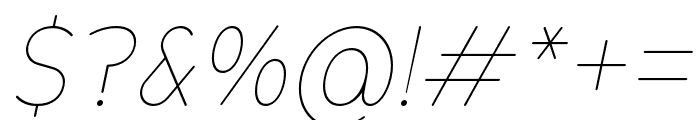 Opun Thin Italic Font OTHER CHARS