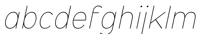 Opun Thin Italic Font LOWERCASE