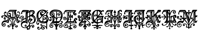 Ornate Gothic Stencil Font UPPERCASE