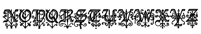 Ornate Gothic Stencil Font UPPERCASE