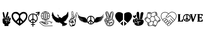 PEACE SIGN Font UPPERCASE