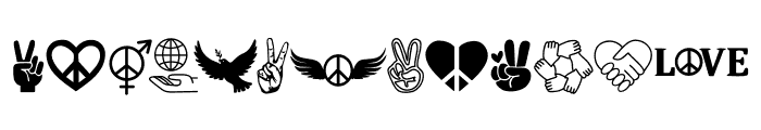 PEACE SIGN Font LOWERCASE