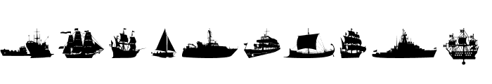 PIRATA SHIPS AND BOATS Font OTHER CHARS
