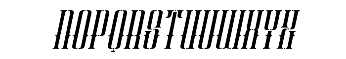 Patinas Stencil Slant  Font UPPERCASE
