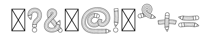 Pencil Alphabet Bold Font OTHER CHARS