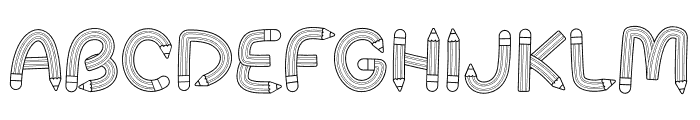 Pencil Alphabet Bold Font UPPERCASE