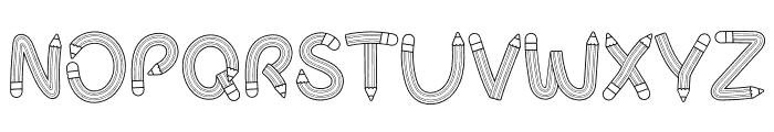 Pencil Alphabet Bold Font UPPERCASE