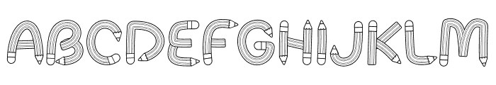 Pencil Alphabet Bold Font LOWERCASE