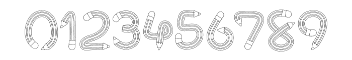 Pencil Alphabet Ligh Font OTHER CHARS