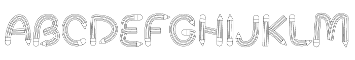 Pencil Alphabet Ligh Font UPPERCASE