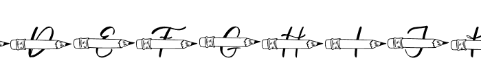 Pencil Monogram Font LOWERCASE