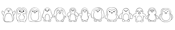 Penguin Dingbats Font LOWERCASE